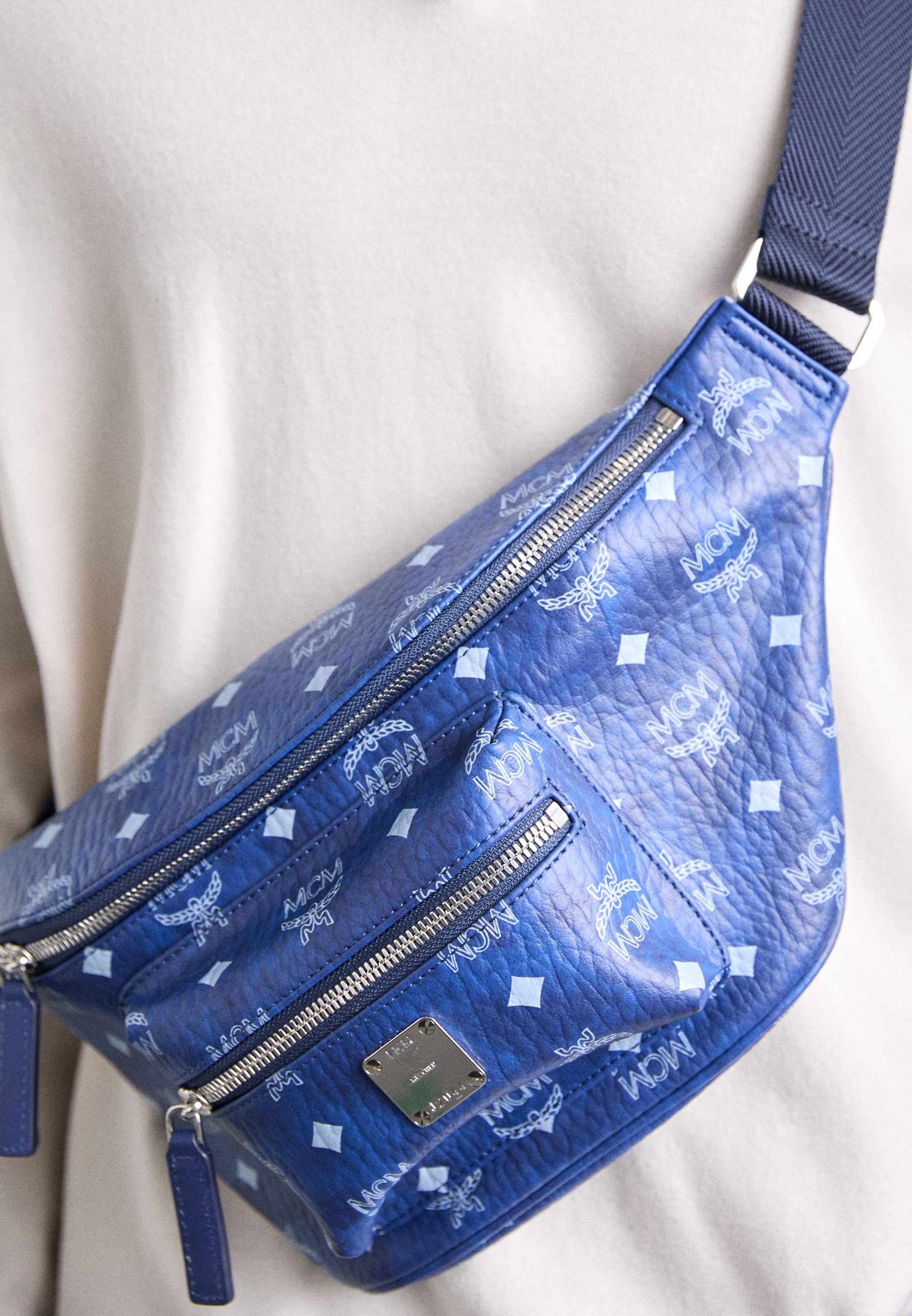 MCM FURSTEN BELT BAG UNISEX - Bum bag - blue visetos/blue