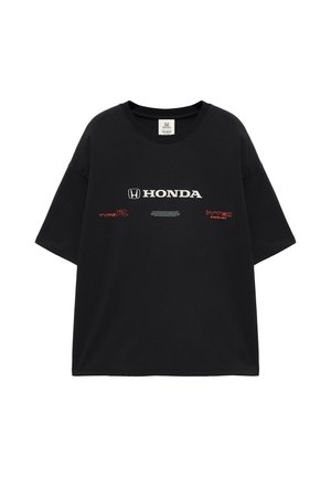 PULL&BEAR, RELAXED FIT HONDA CIVIC GRAPHIC - T-SHIRT - T-Shirt print - black