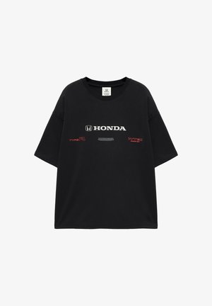 PULL&BEAR, RELAXED FIT HONDA CIVIC GRAPHIC - T-SHIRT - T-Shirt print - black