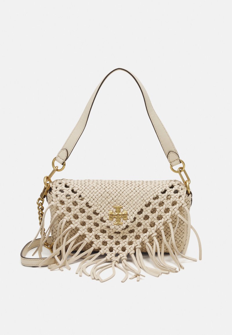 Tory Burch KIRA FRINGE SMALL FLAP Handbag new cream/offwhite
