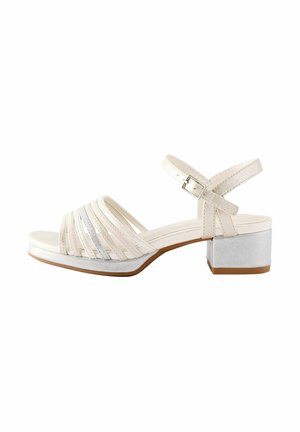 PLATFORM HEEL OCCASION REGULAR FIT - Riemensandalette - white silver metallic