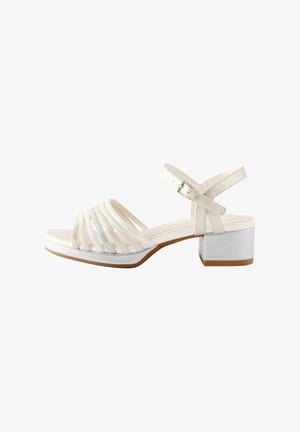 PLATFORM HEEL OCCASION REGULAR FIT - Sandals - white silver metallic