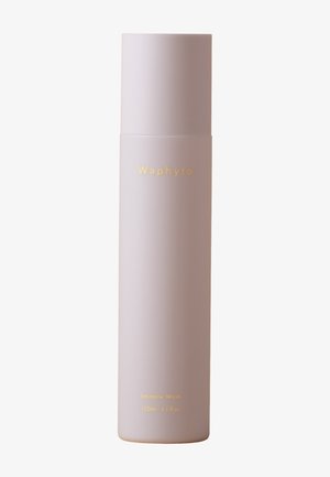 Hohe blassrosa zylindrische Flasche mit goldfarbener Aufschrift „Waphyto Intimate Wash 120 ml 4,1 fl oz“ auf weißem Hintergrund.