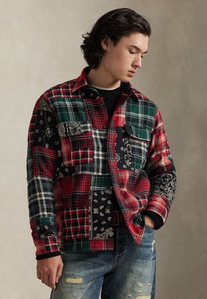 Polo Ralph Lauren CLASSIC FIT PATCHWORK FLANNEL WORKSHIRT - Shirt - black/red
