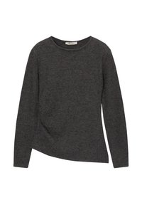 ASYMMETRIC WITH SIDE GATHERING - Long sleeved top - dark grey