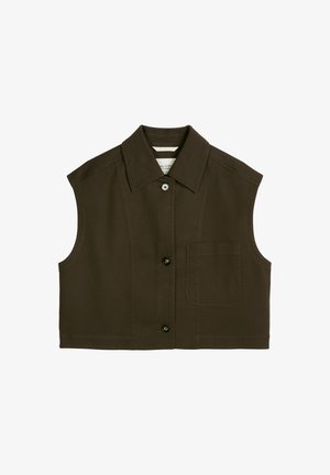 Marc O'Polo, VEST, BOXY SHAPE, COLLAR, BACK YOKE, PATCH POCKET, TOPSTITCHING DETAILS - Veste sans manches - mossy earth