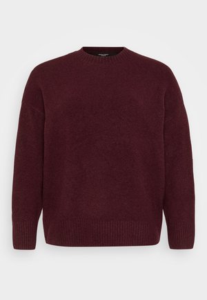 Vero Moda Curve VMCBOOM O NECK - Strikkegenser - winetasting melange