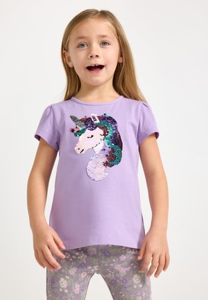 Lindex FLIPSEQUINS UNICORN - T-shirts med print - lilac