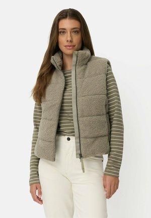 camel active, TEDDY WESTE MIT REISSVERSCHLUSSTASCHEN - Vest - sage