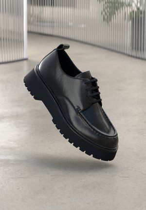 LEATHER - Šņorkurpes - black