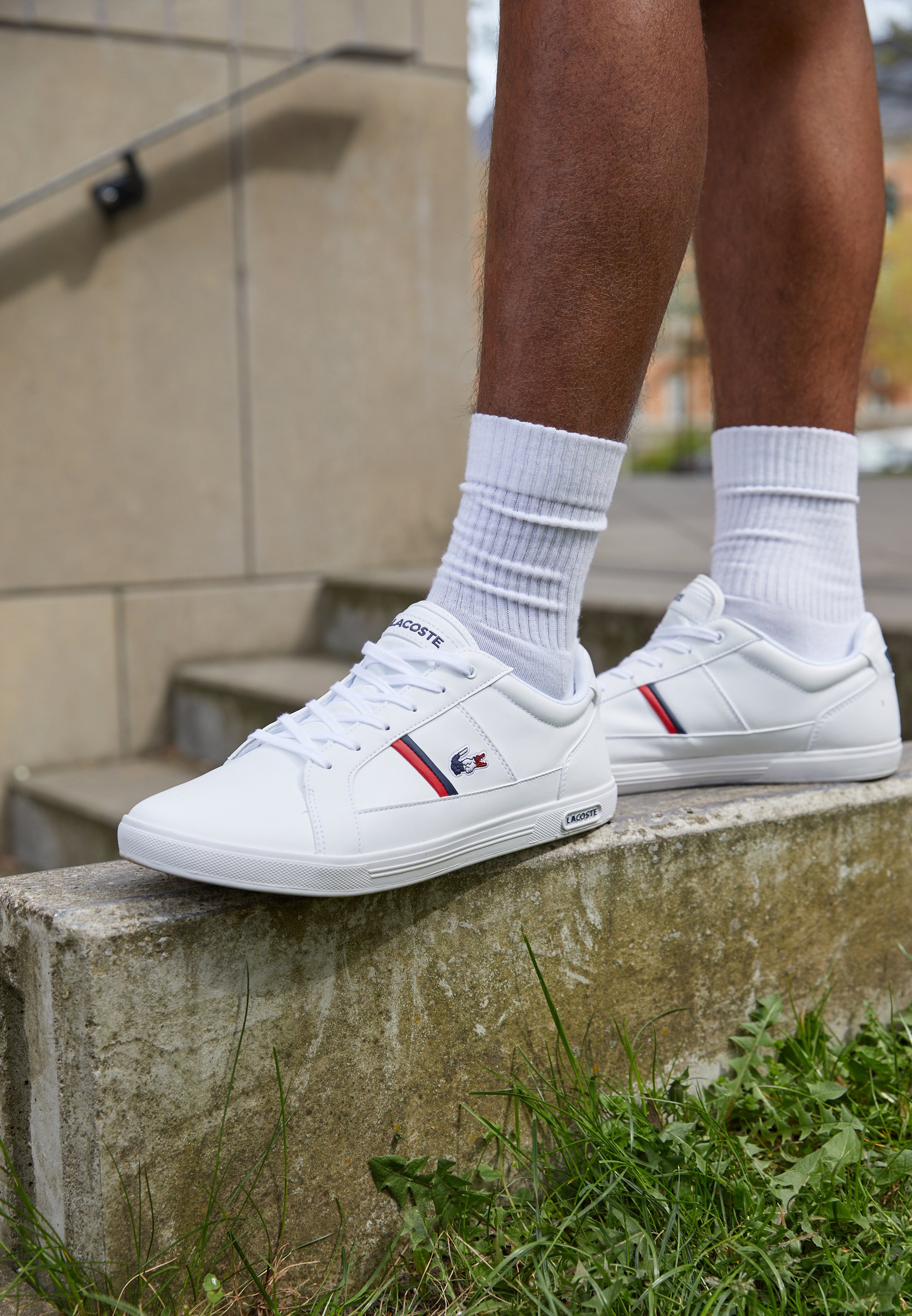 Lacoste EUROPA - Sneakers laag - white/navy/red/wit - Zalando.nl
