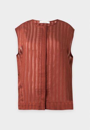 Selected, SLFTORAN REGULAR STRIPED - Top - cherry mahogany