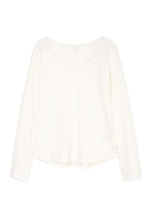 Marc O'Polo DENIM LONG SLEEVE V NECK - Long sleeved top - scandinavian white