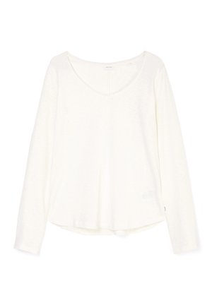 Marc O'Polo DENIM LONGSLEEVE V-NECK - Top dugih rukava - scandinavian white