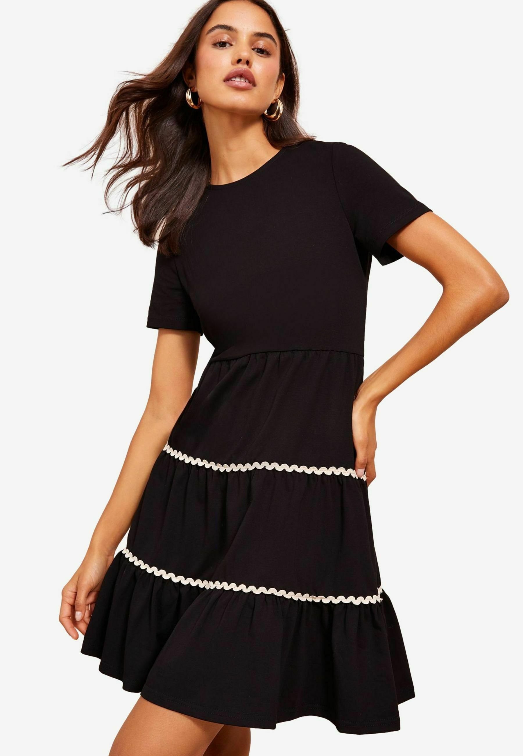 Friends Like These SHORT SLEEVE MINI - REGULAR FIT - Jersey dress - black -  Zalando