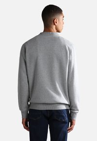 Napapijri B-Ayas Hoodie - Medium Grey Melange, 90% Cotton Pullover With Drawstring Hood