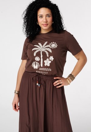 MS Mode, T-SHIRT - T-shirt imprimé - dark brown