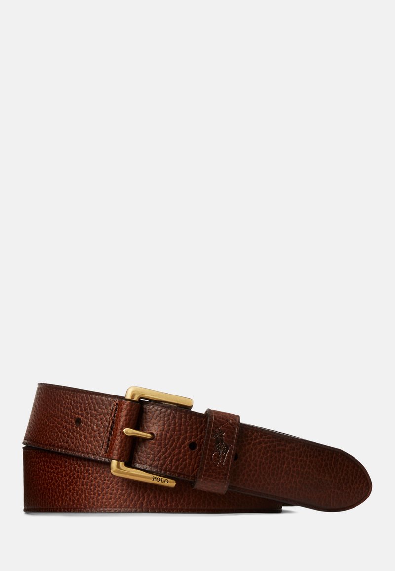 Polo Ralph Lauren SIGNATURE PONY LEATHER BELT - Bælter - brown/brun ...