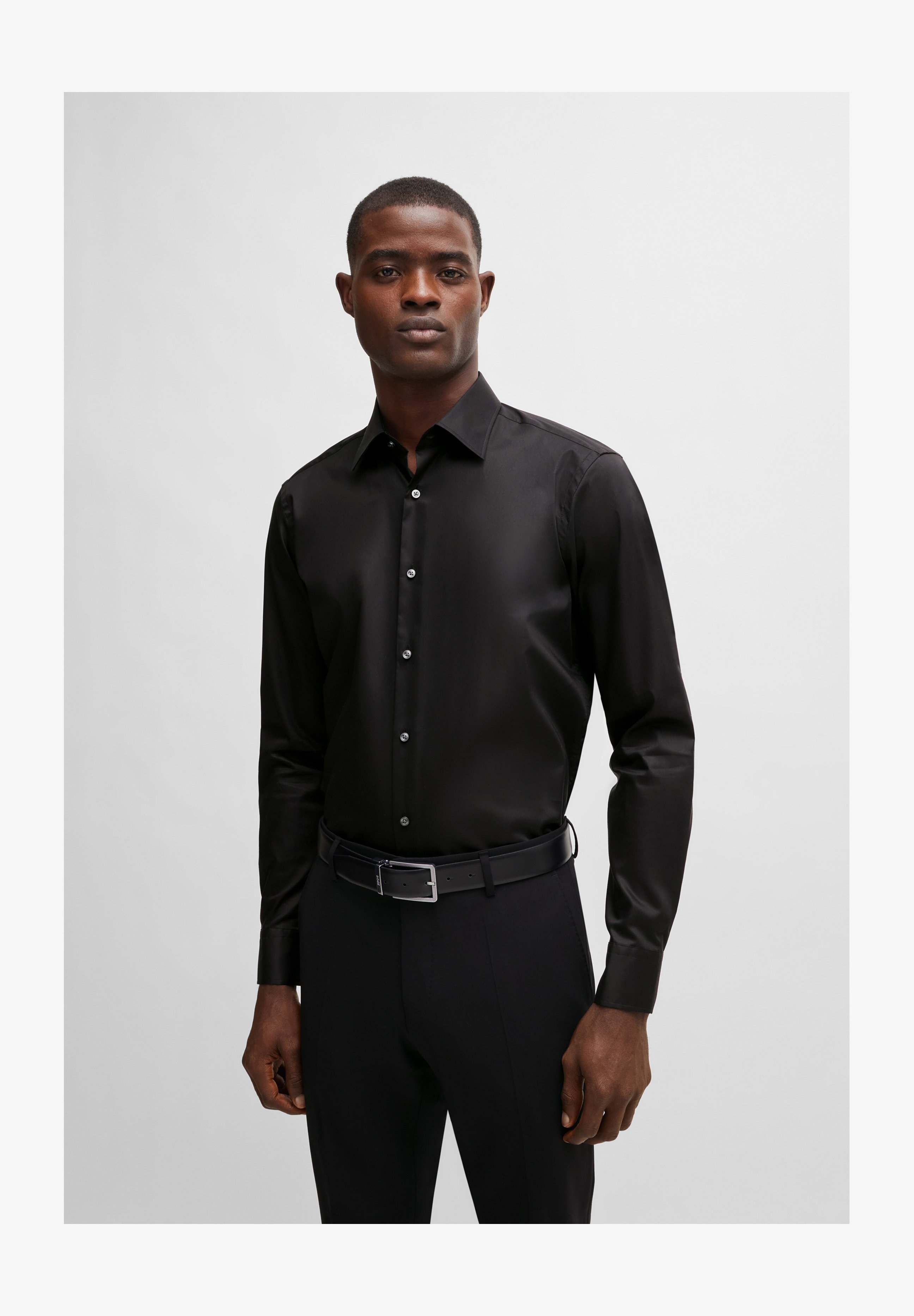 Camicia Uomo Manica Lunga Aderente Colletto | Elegante E Morbida Per Matrimoni E Ufficio | Tessuto Elasticizzato Traspirante