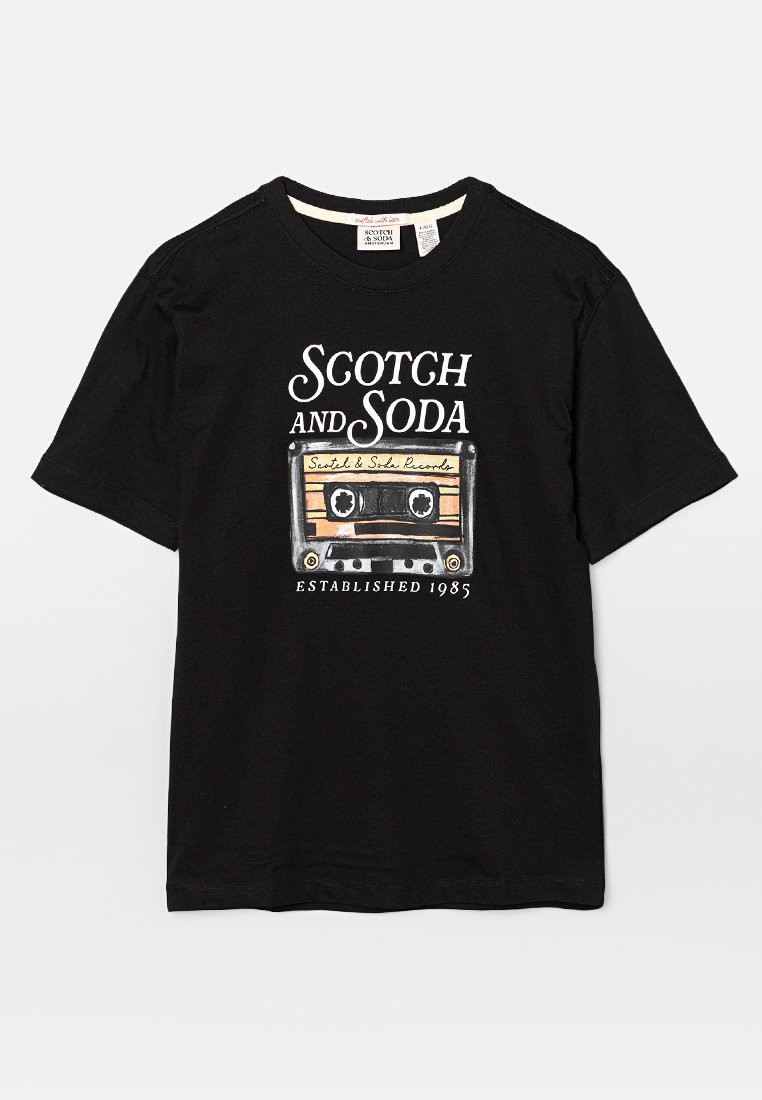 Scotch & Soda T-shirt print zwart