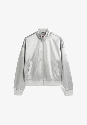 Twist, TWIST JACKET SHINY TEXTURED HIGH NECK JACKET - Giacca sportiva - grey