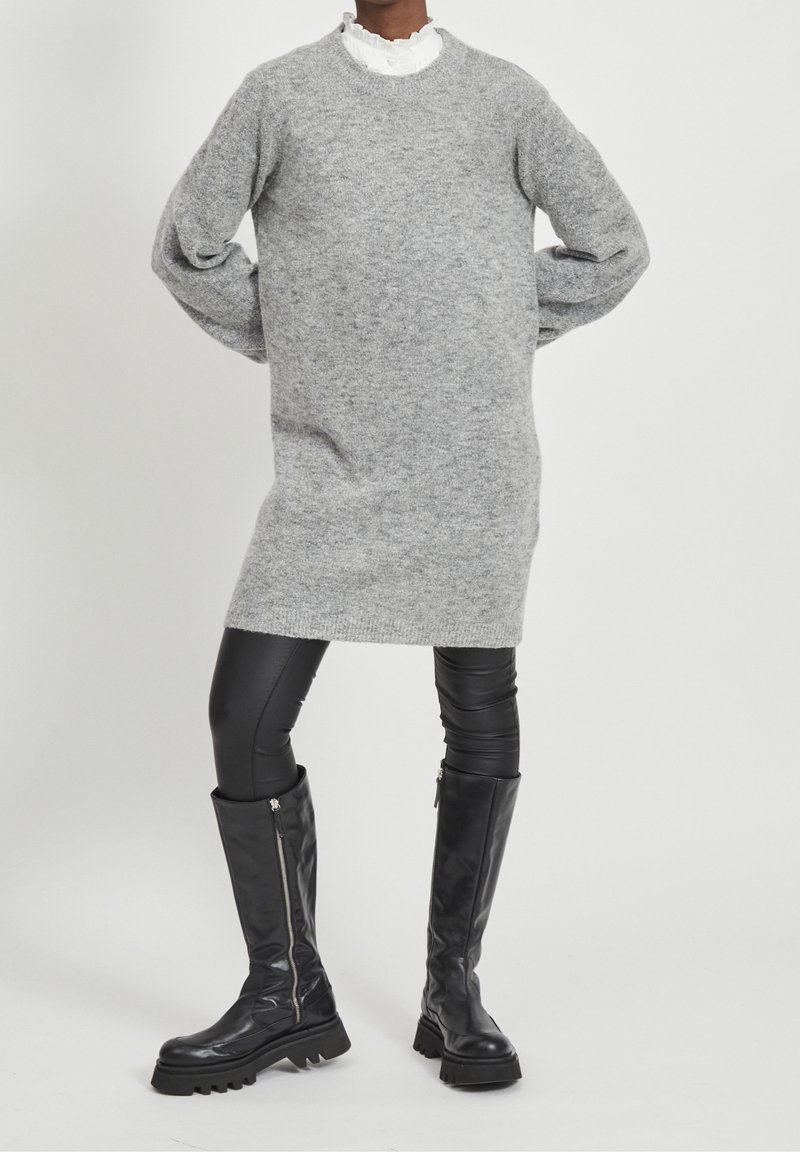 grey sweater dress with black leggings Women's Cotton Energy Grey Marle Sweater Shirt | Size: M main image 1