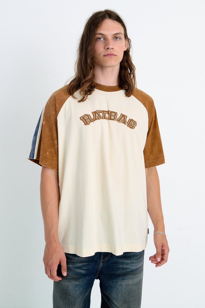 The Ragged Priest RATBAG TEE - Μπλουζάκι με στάμπα - white/brown