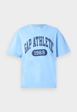 GAP, ATHLETIC LOGO CREW - T-shirt imprimé - cool blue