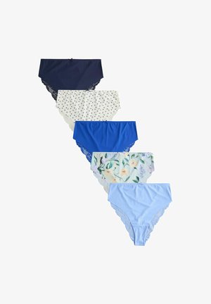 Next, HIGH RISE HIGH LEG FIT - NO VPL LACE BACK BRIEFS 5 PACK . - Trusser - blue floral