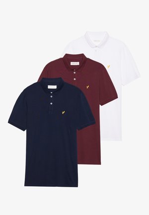 3 PACK - Poloskjorter - navy blazer/bright white/port royale