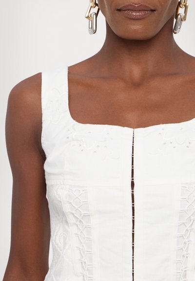 MARINE SERRE REGENERATED HOUSEHOLD CORSET - Top - white