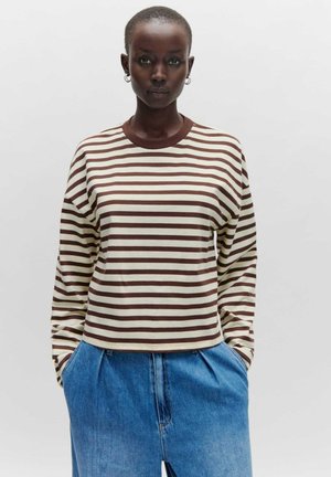 Longsleeve - weiß braun