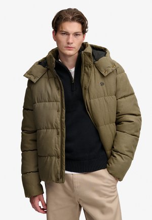 Superdry & Co, SUPERDRY PREMIUM HOODED CHECK PUFFER JACKET.. - Vinterjakker - brown heritage check