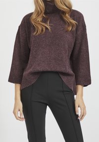 VILA Strickpullover - mottled bordeaux