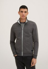 TOM TAILOR - Mikina na zip - dark grey melange Miniatura obrázku 1