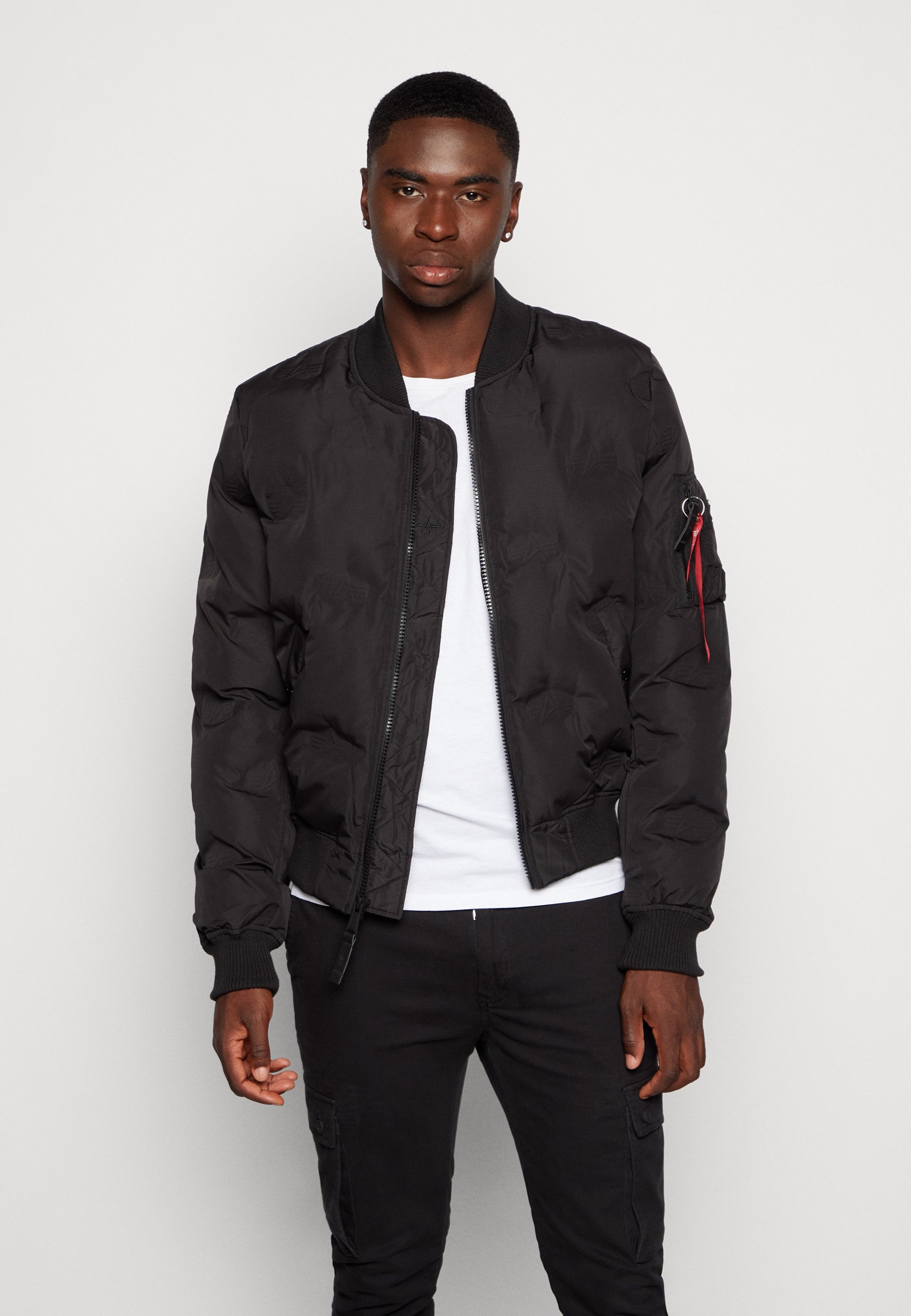 Alpha Industries MA-1 LOGO PUFFER - Bomber Jacket - black - Zalando