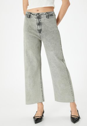 WIDE CROP- SANDRA  - Flared Jeans - grey