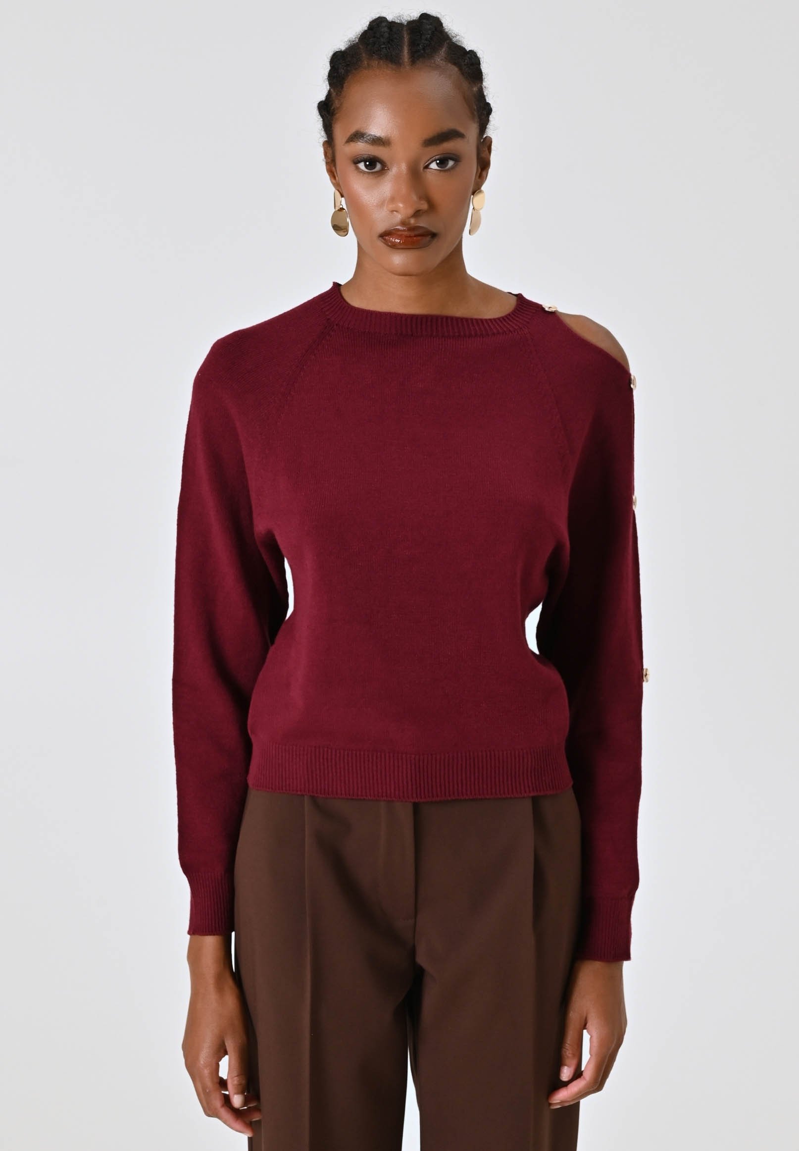 LASCANA Maglione Donna Beige Traforato Maglia (IT 44, EU 40