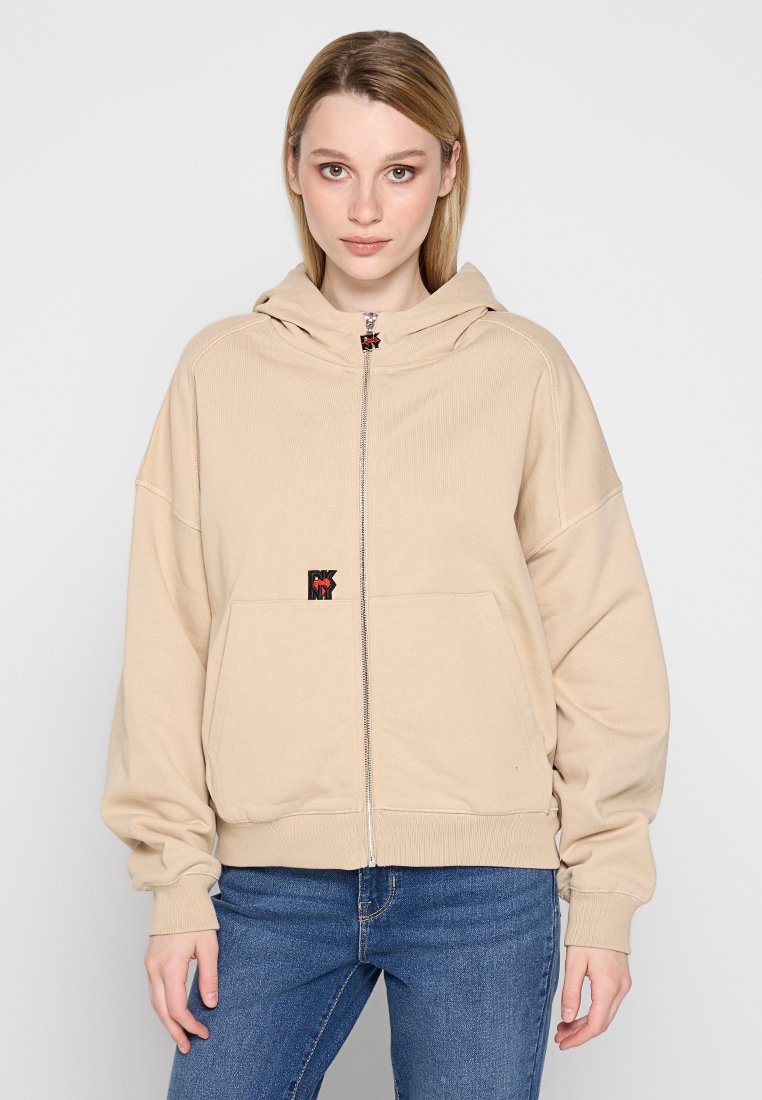 DKNY Sweater met rits beige DKNY Sweater met rits beige