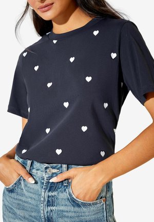 Nyomott mintás póló - navy blue