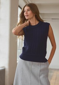 Next SLEEVELESS CABLE TANK - REGULAR FIT - Vesta - blue navy
