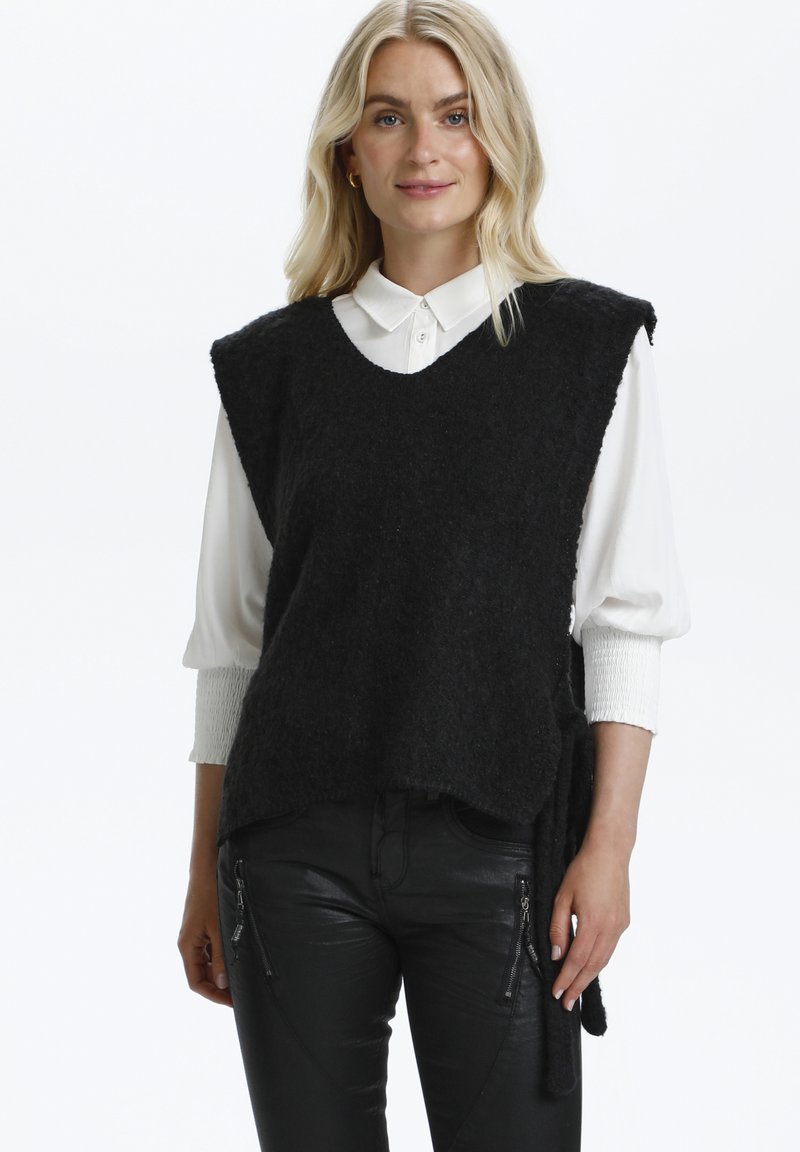 Cream MAGGIECR SLEEVELESS Jumper pitch black/black Zalando