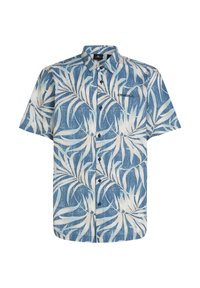 PRINT - Shirt - blue dipped leaves