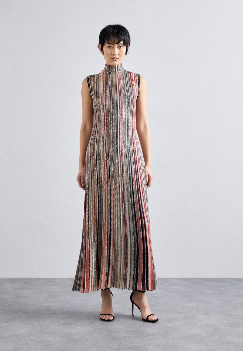 Missoni SLEEVELESS LONG DRESS Maxijurk black/rust/beige/koper