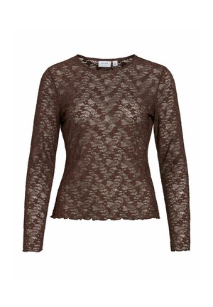 VILA, VIFAY O-NECK L/S TOP - NOOS - Blouse - coffee bean