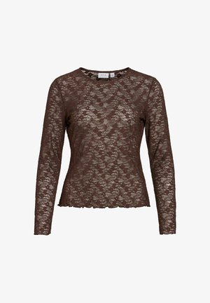 VILA, VIFAY O-NECK L/S TOP - NOOS - Blouse - coffee bean