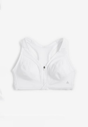 HIGH IMPACT ZIP - Sports bra - white