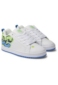 DC Shoes COURT GRAFFIK UNISEX - Sportcipő - wlq white lime turquoise