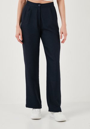 REGULAR FIT - Tygbyxor - dark blue
