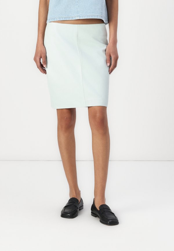 CECILIANA CLASSIC  - Leather skirt - soothing sea